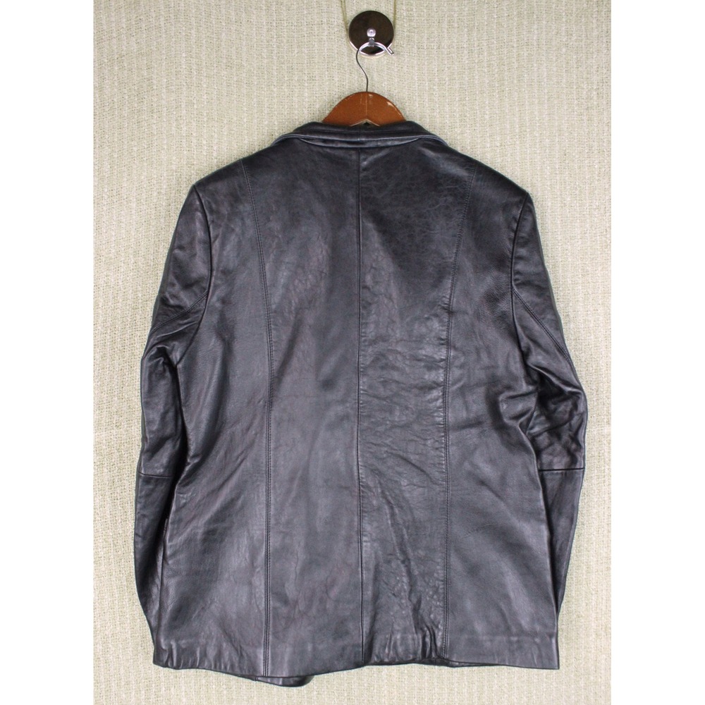 Vintage Comstock Expedition Mens Black Genuine Leather Full Zip Jacket Medium - Picture 7 of 7